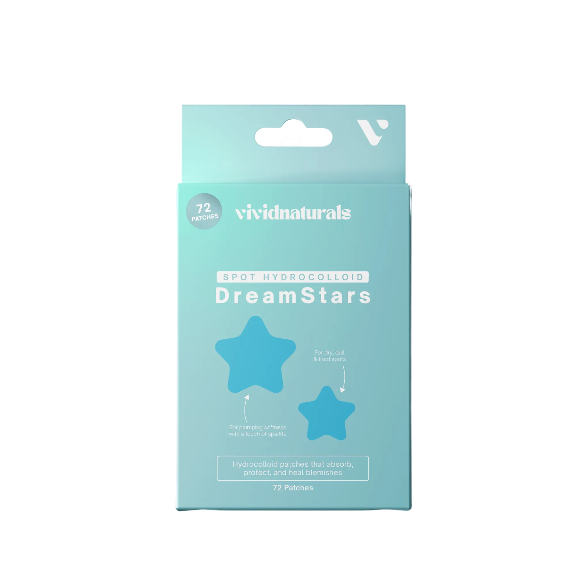 Pack of Vivid Naturals DreamStars hydrocolloid patches on a white background